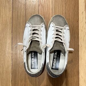 Golden Goose White and Gray Sneakers